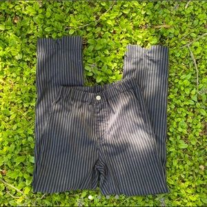 black and white vertical striped pants